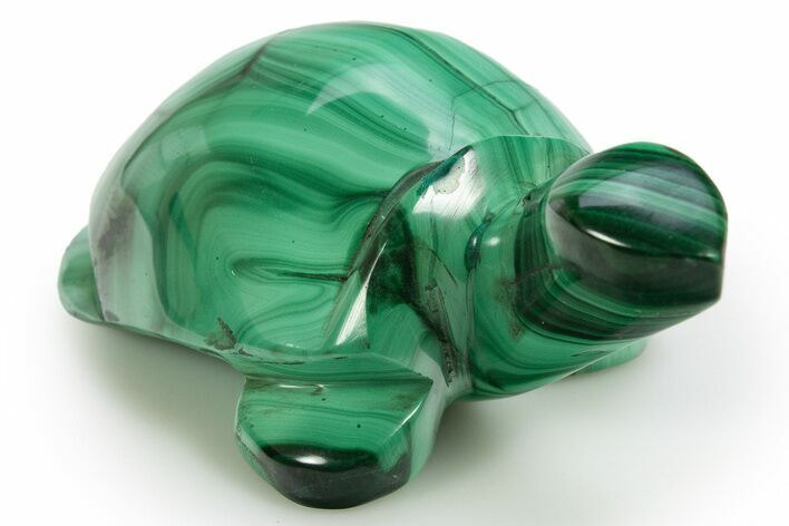 Flowery, Malachite Turtle Carving - DR Congo #317780